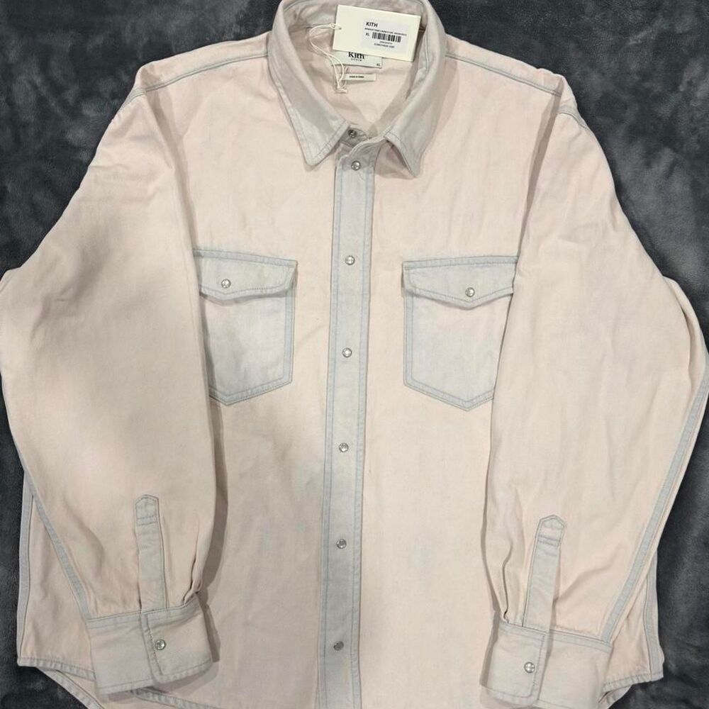 Kith Men's Pink and Cream Shirt